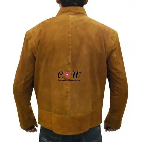 Merlin Colin Morgan Brown Suede Leather Jacket