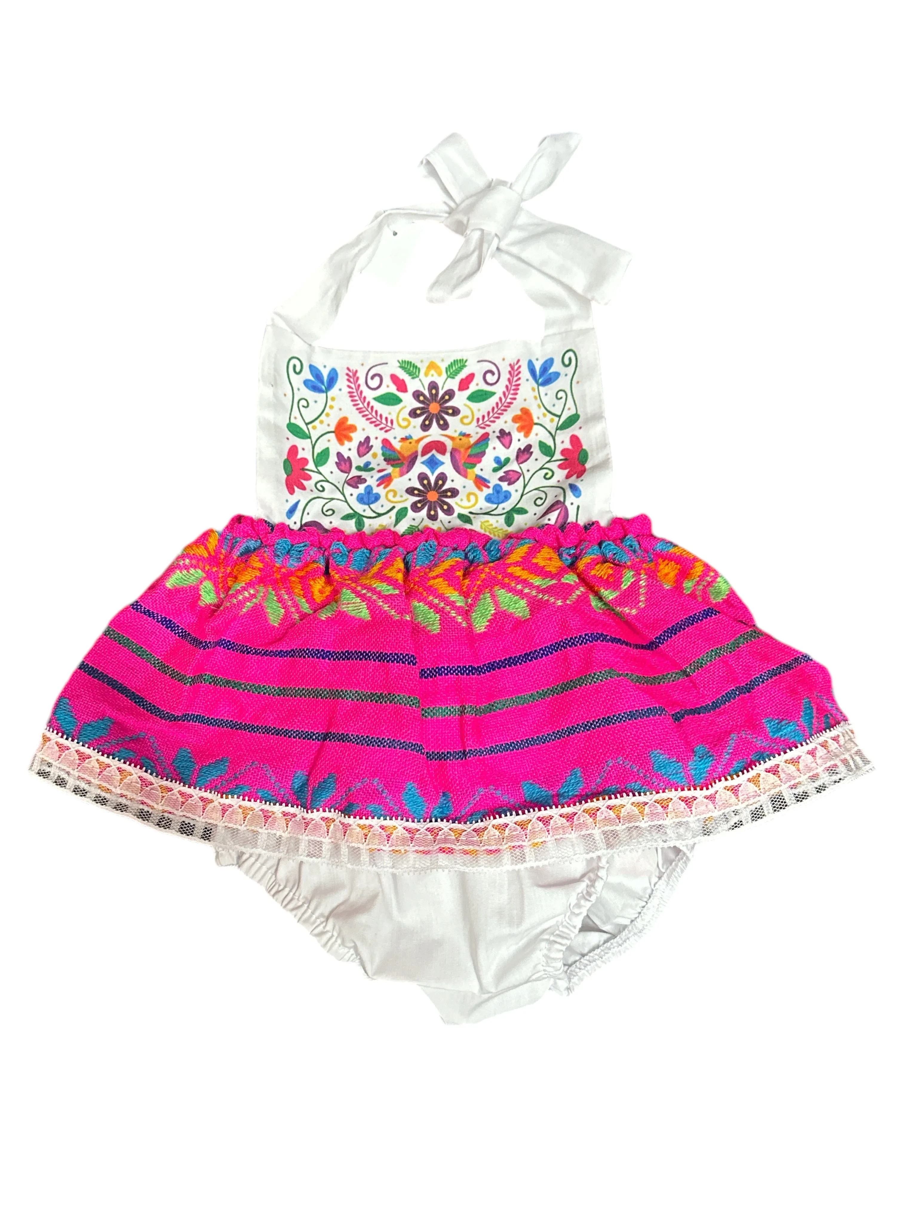 Mexican Romper Hummingbird Pink