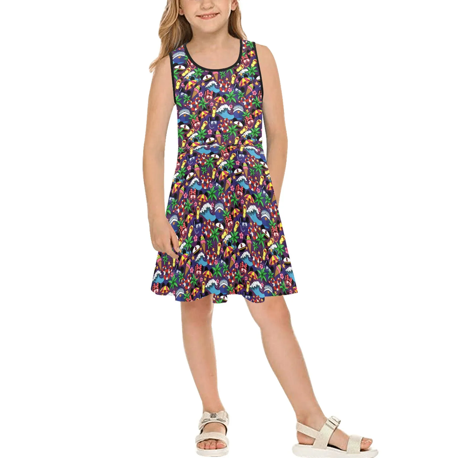 Mickey And Minnie Cruise Girls' Sleeveless Sundress