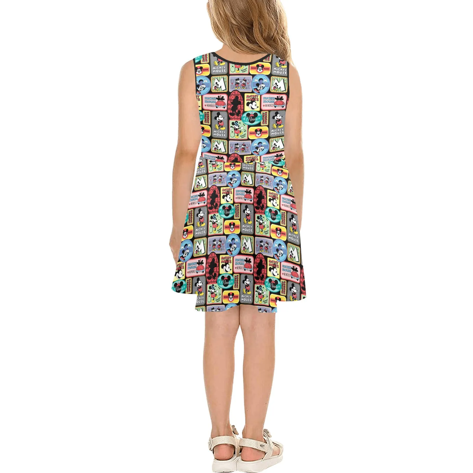 Mickey Stickers Girls' Sleeveless Sundress