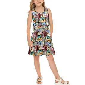 Mickey Stickers Girls' Sleeveless Sundress