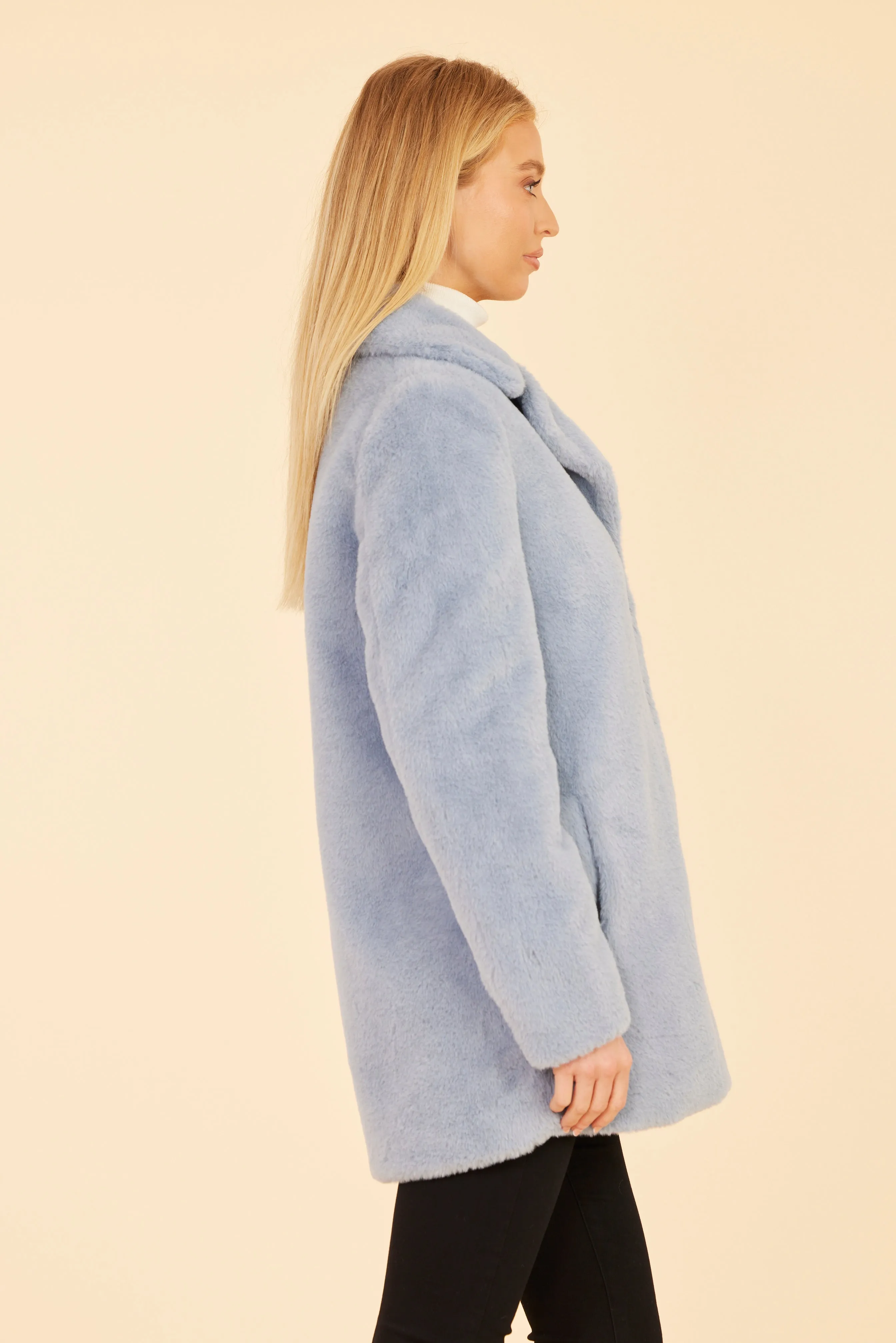 Mid-Length Faux Fur Coat