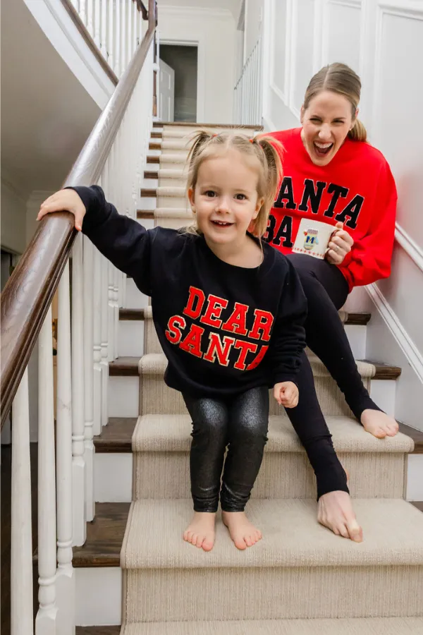 MINI KIDS DEAR SANTA BLACK PULLOVER