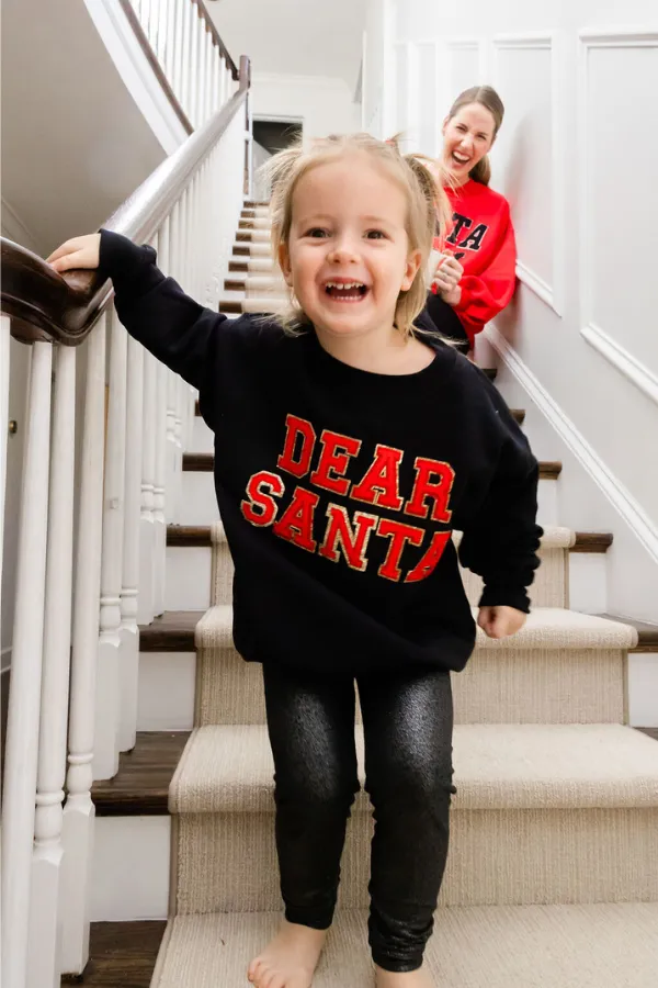 MINI KIDS DEAR SANTA BLACK PULLOVER