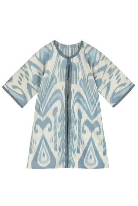 Nantes Silk Ikat Jacket - Light Blue, Ivory