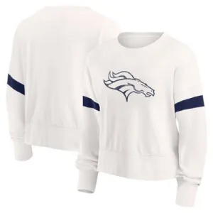 NFL Denver Broncos Women's Primary Antique Long Sleeve Crew Fleece Sweartshirt - XL