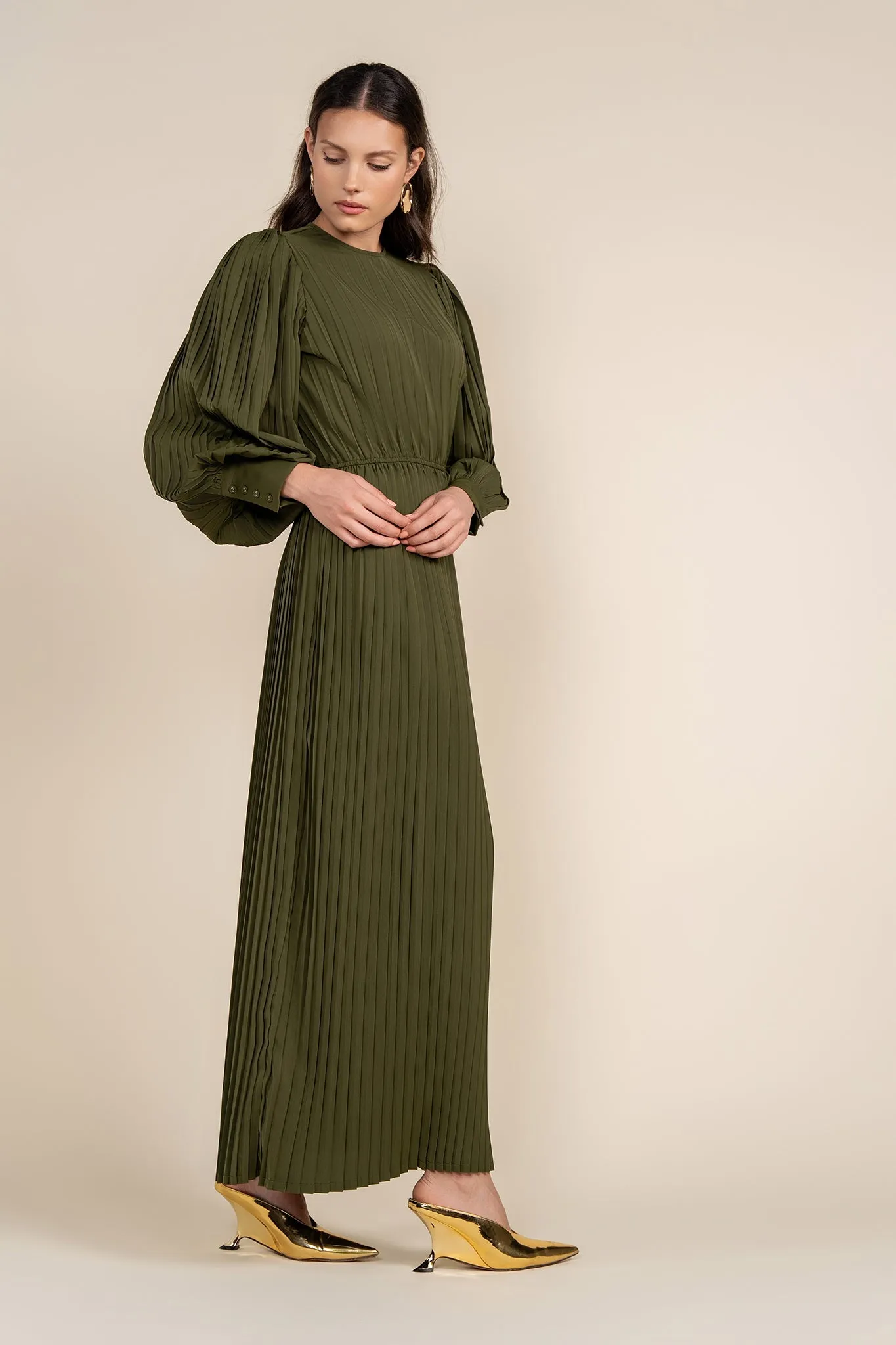 Noire Dress in Thyme