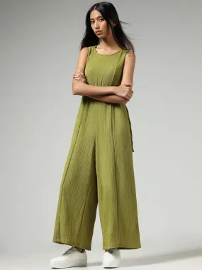 Nuon Lime Green Crepe Jumpsuit