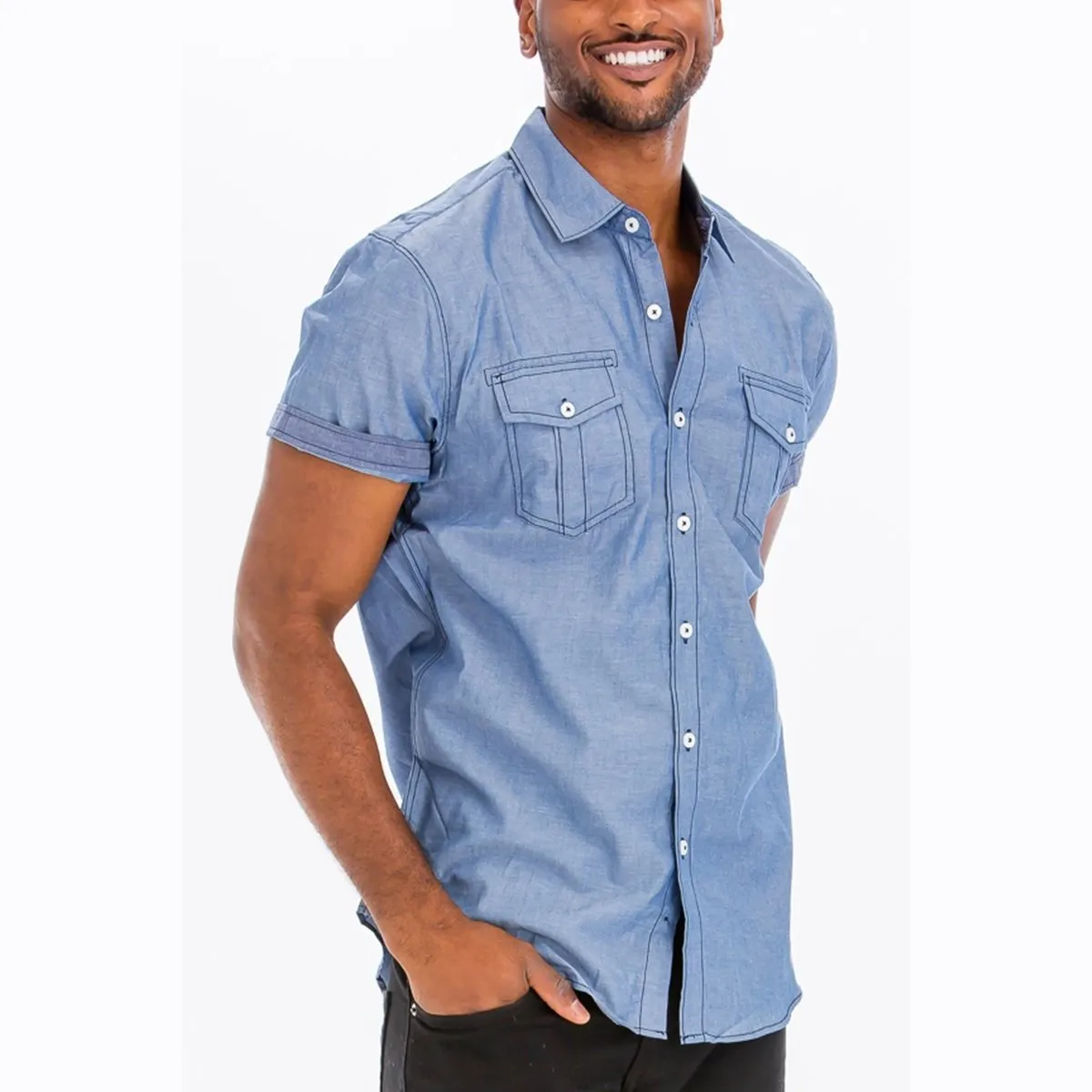 Ocean Outline Stitch Short Sleeve Shirt