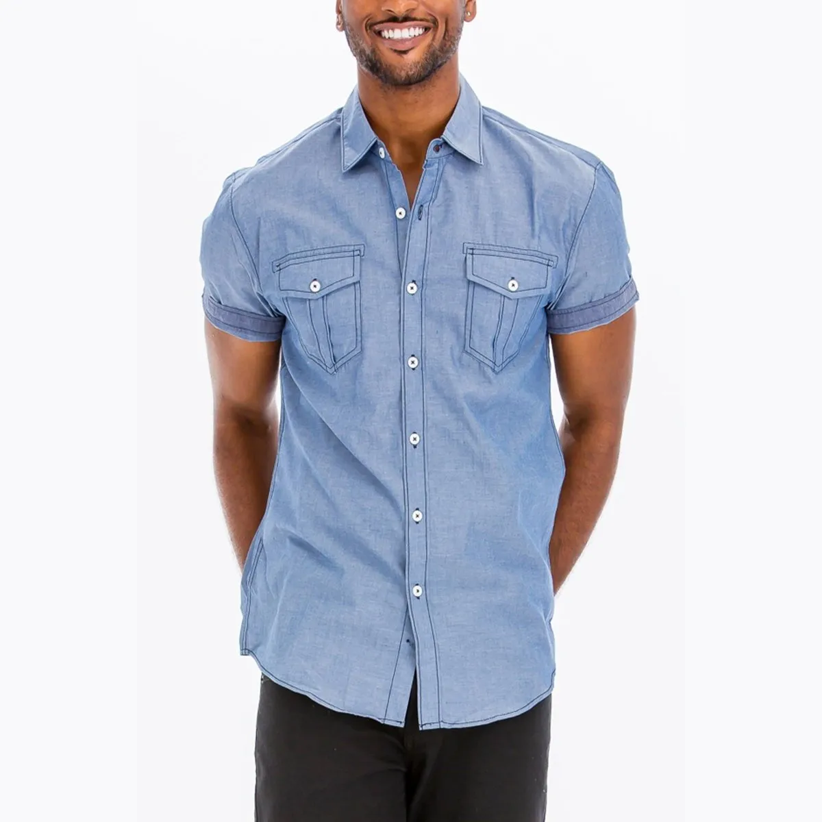 Ocean Outline Stitch Short Sleeve Shirt