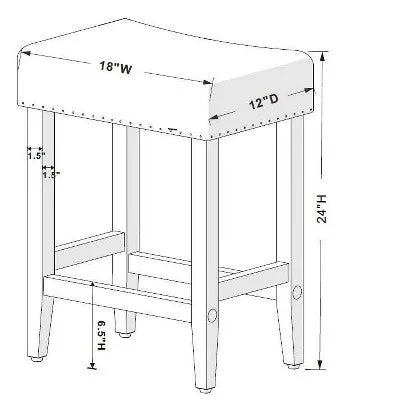 Open Box - 24" Rumford Saddle Counter Height Barstool with Wood Linen Gray