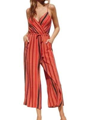 Piece of Heaven Striped Surplice Jumpsuit