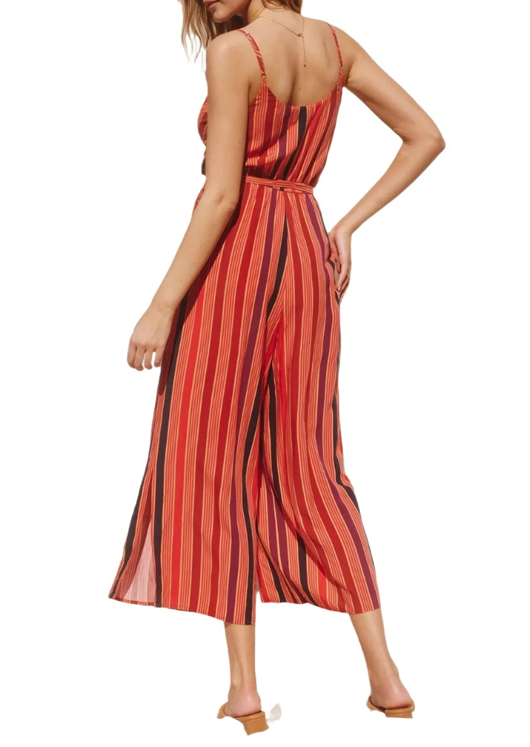 Piece of Heaven Striped Surplice Jumpsuit