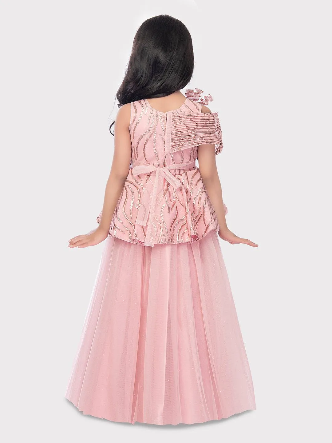 Pink Coloured Wire Style Trendy Gown For Girls / Party Wear Dresses Online