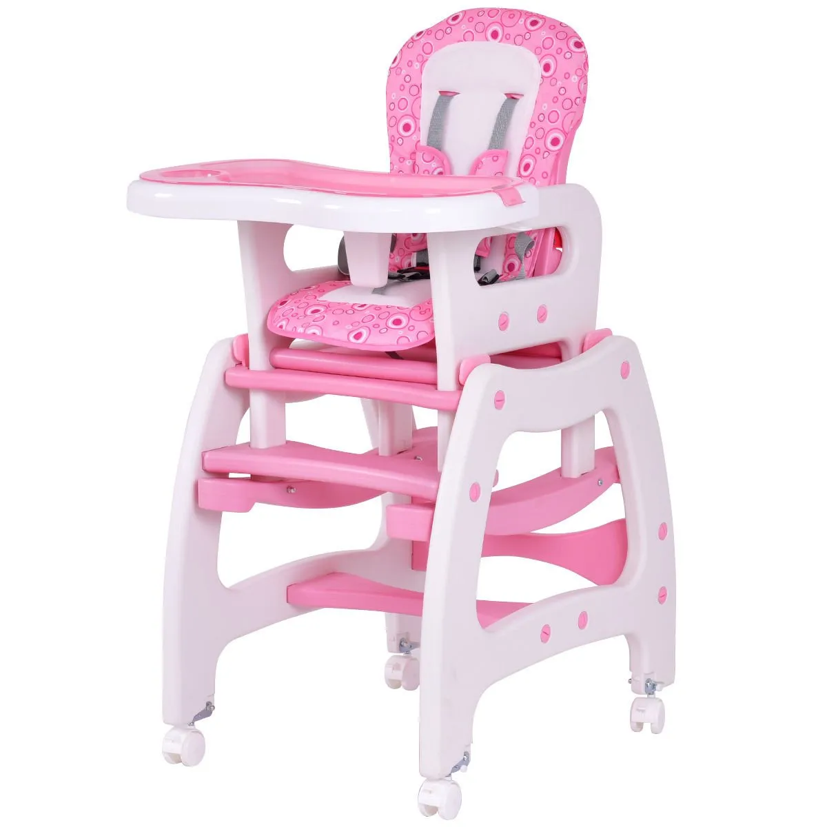 Pink Costway 3 in 1 Baby High Chair