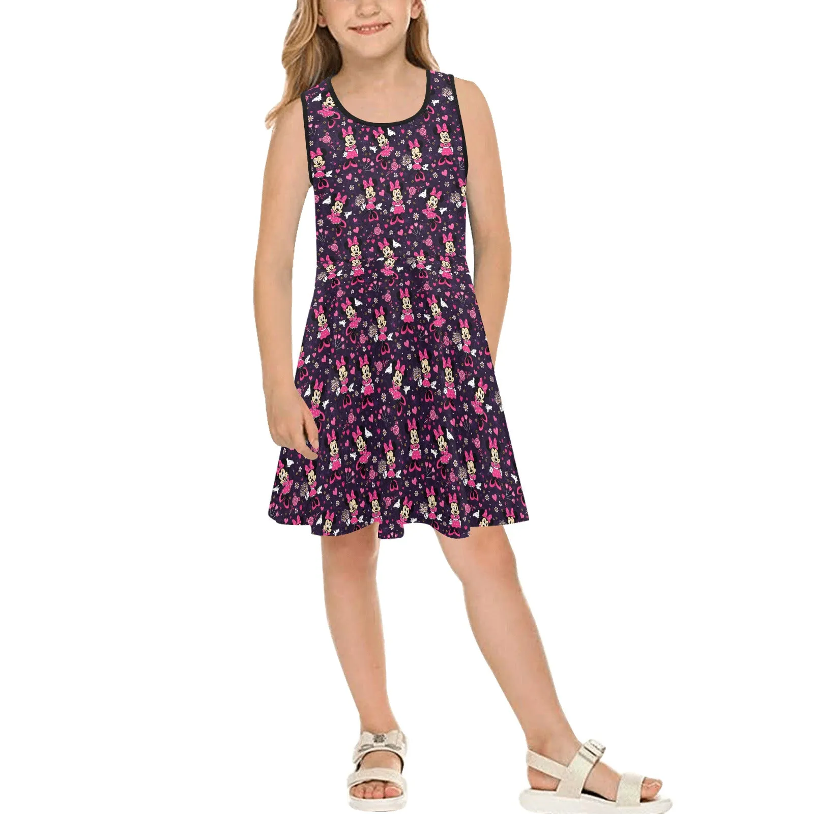 Pink Minnie Girls' Sleeveless Sundress