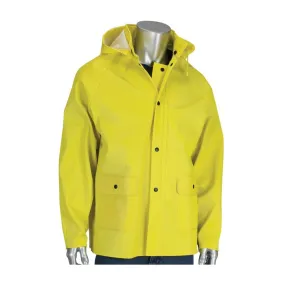 PIP FALCON FLEX 2 PIECE RAIN JACKET Ribbed PVC Jacket Hood Yellow 1 EA