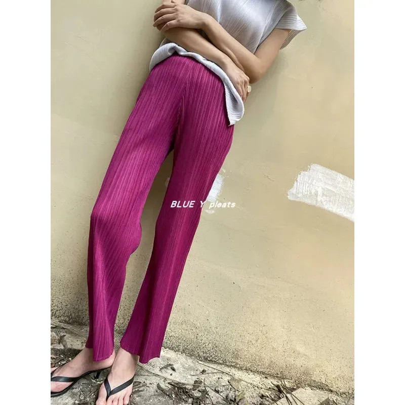 Pleated New Color High Waist Elegant Casual Classic Ankle-Length Pants