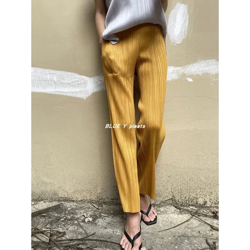 Pleated New Color High Waist Elegant Casual Classic Ankle-Length Pants