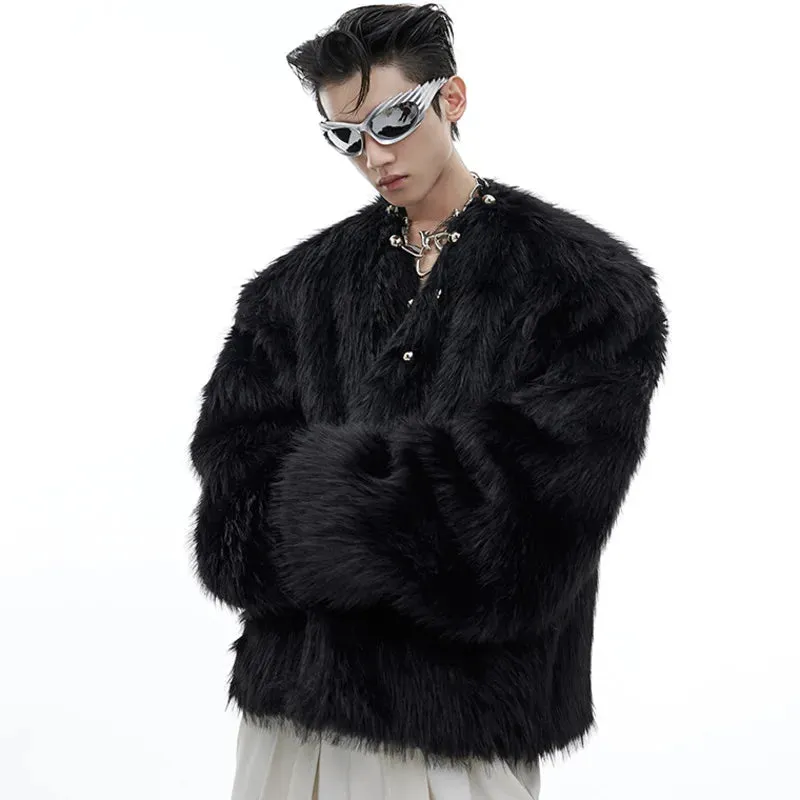 Plush Mink-Like Hair Fur Jacket