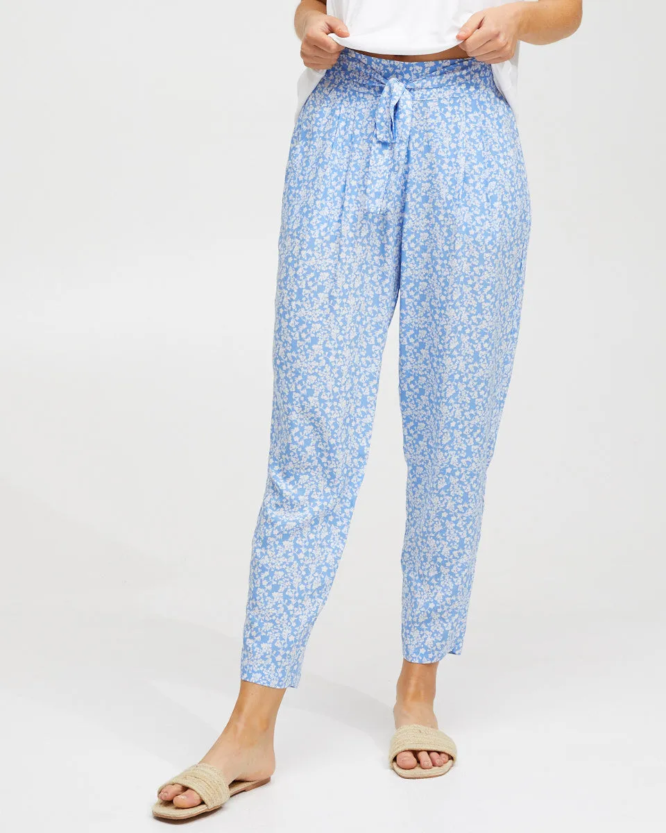 Post Pregnancy Lounge Pants - Blue Floral