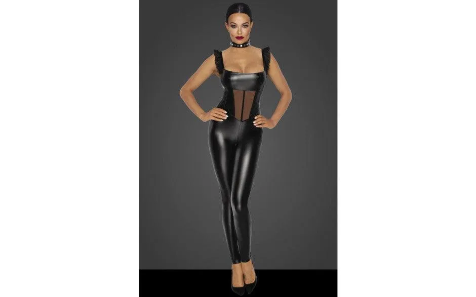 Power Wetlook Overall w Tulle Panel