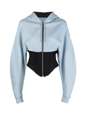 Pre Order:  Hooded Corseted Waist Cropped Jacket