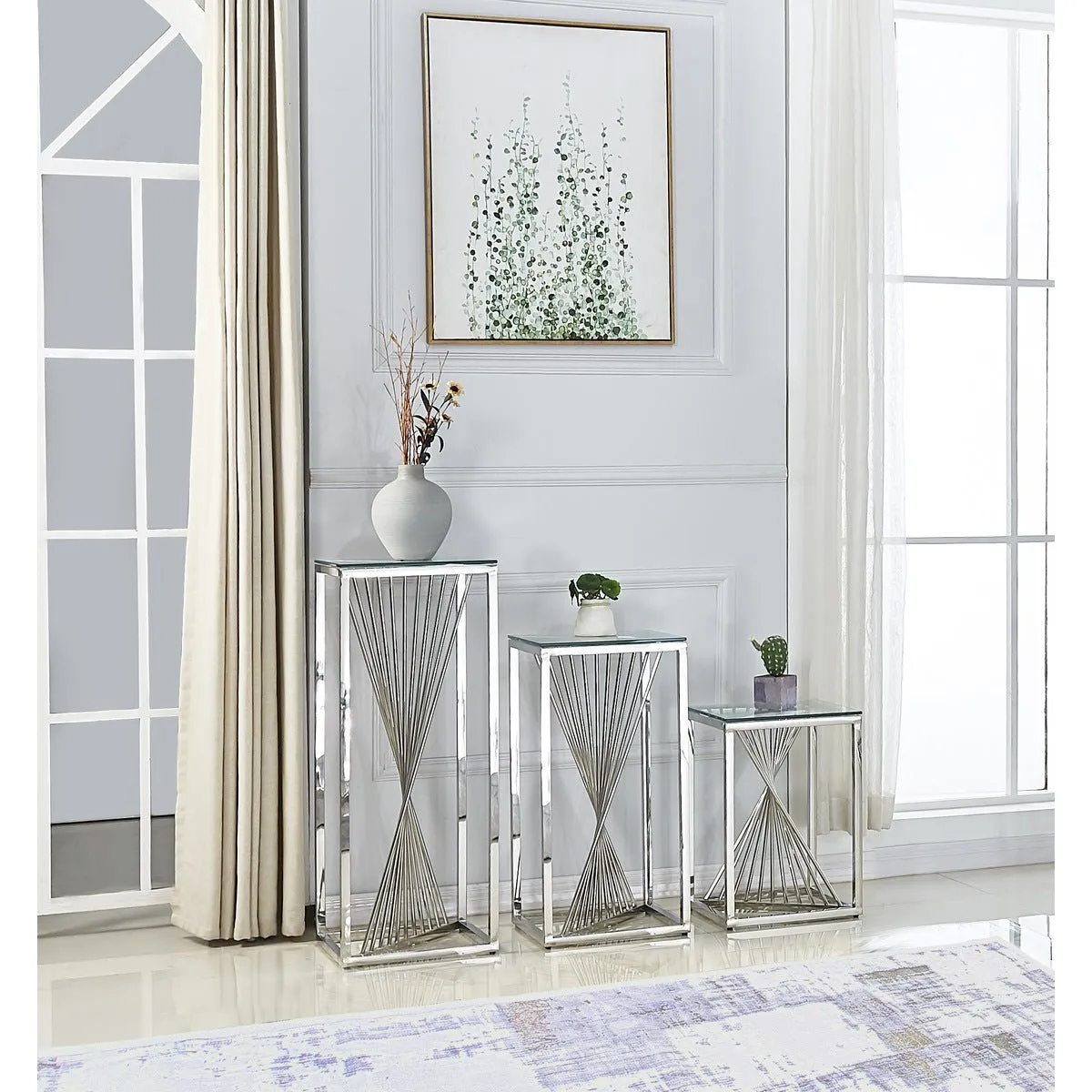 Prisma Glass Top Accent Table Medium