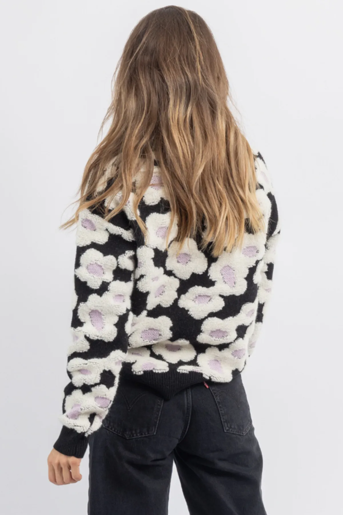 PROVINCETOWN BLACK FLORAL SWEATER