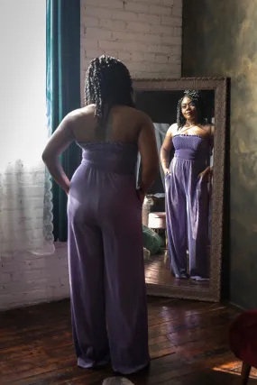 Purple Strapless Jumpsuit