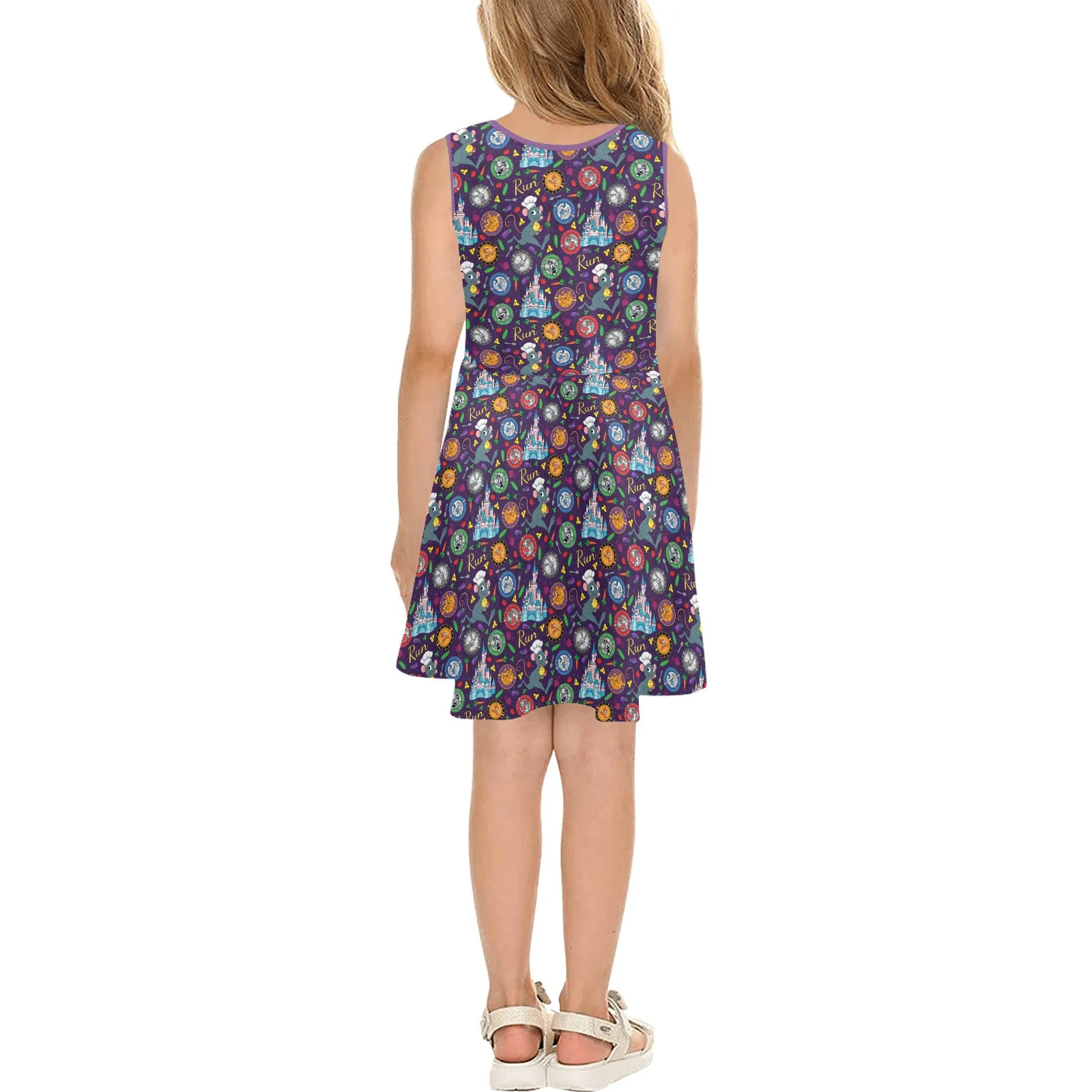 Ratatouille Wine And Dine Race Girls' Sleeveless Sundress