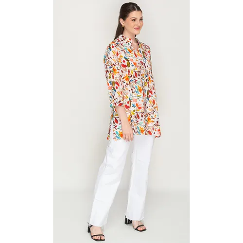 Regular Sleeves Floral Women Multicolour Top For Womens