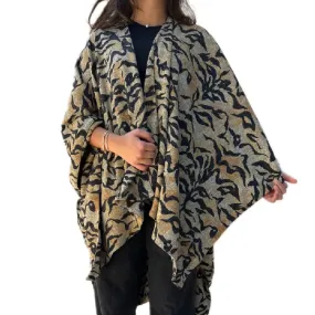 Rita Raphael Double Face Long Poncho Leopard