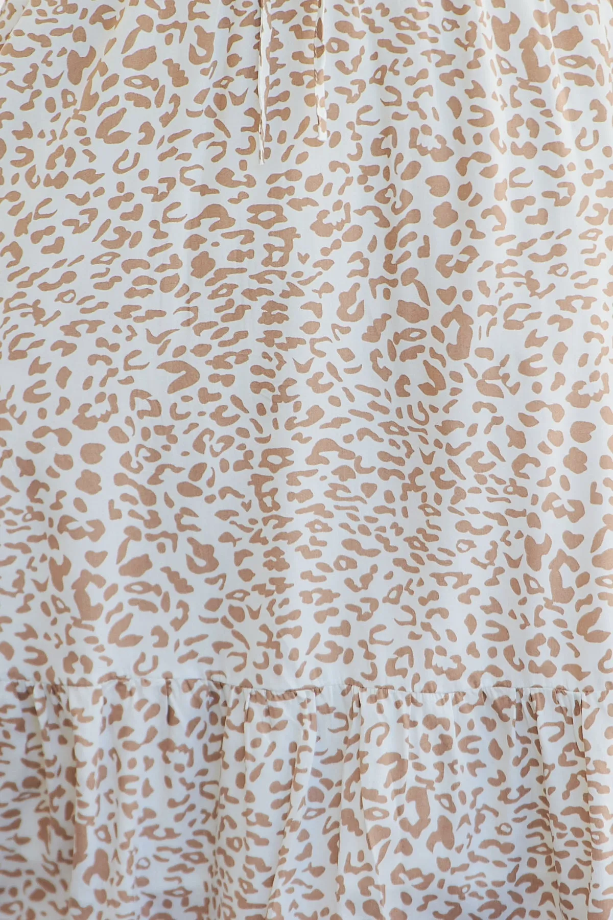 Robin White/Beige Leopard Print Elasticated Waist Maxi Dress