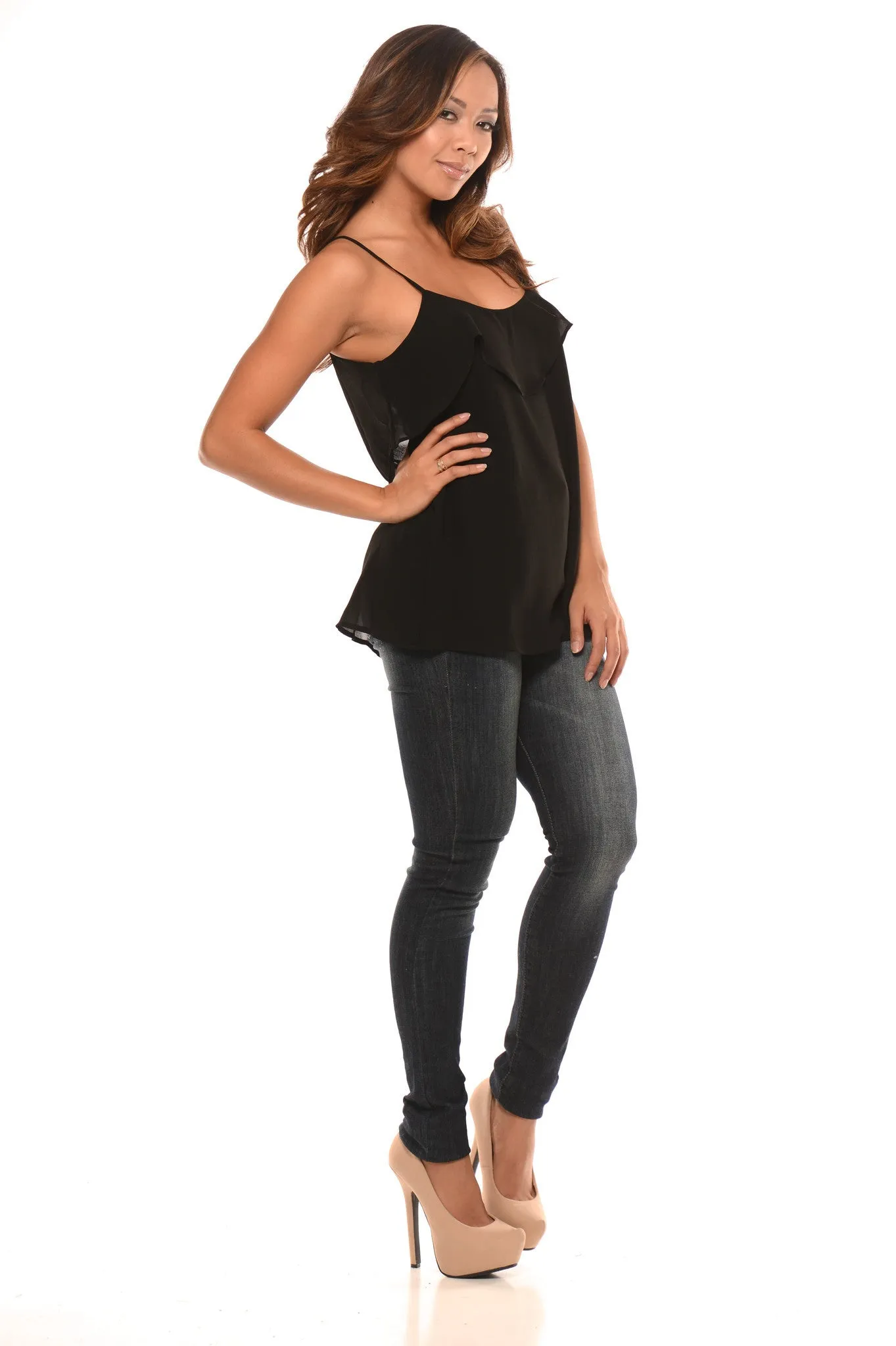 Ruffle Camisole - Black