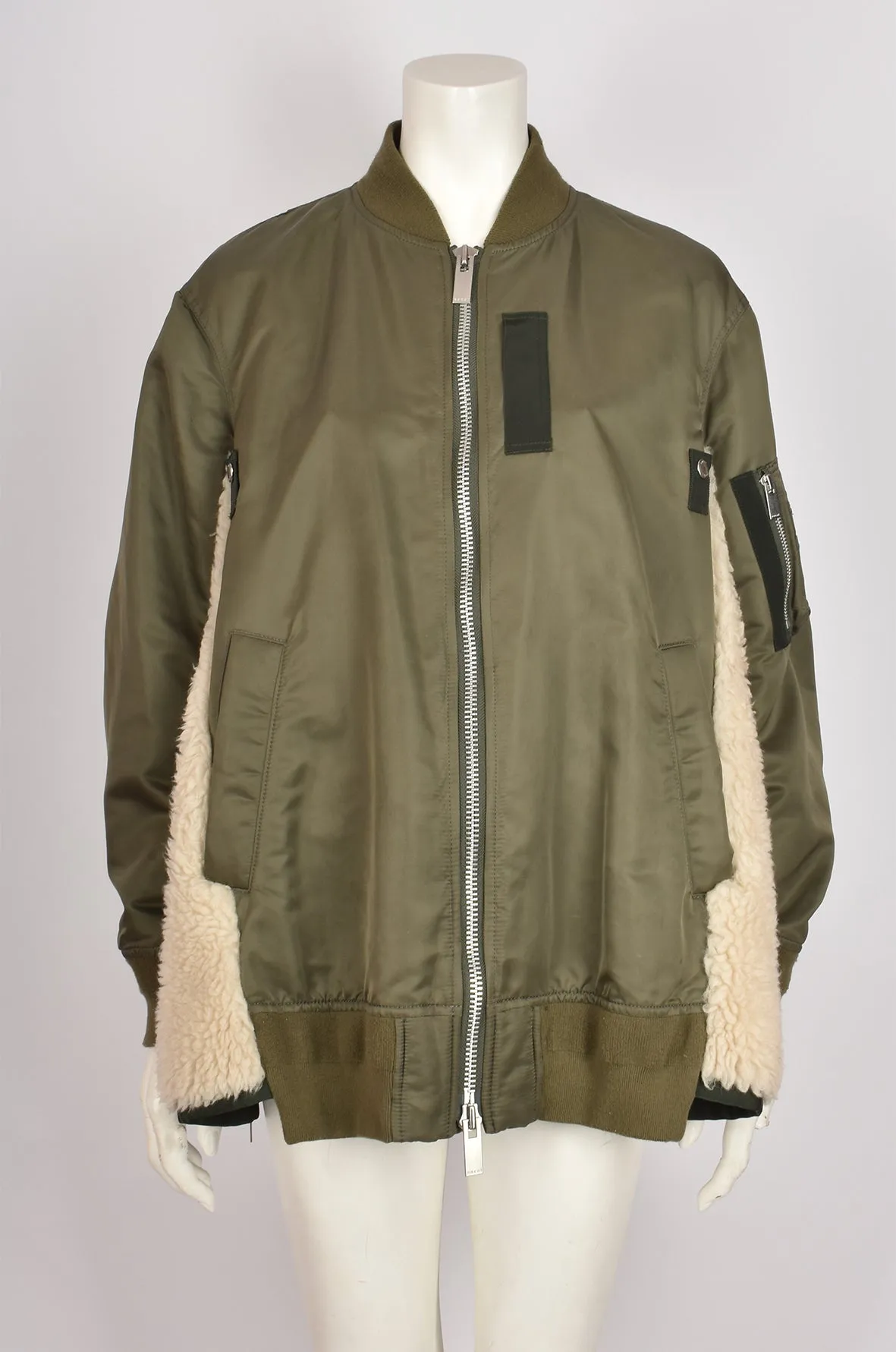 SACAÏ NYLON AND WOOL BLOUSON