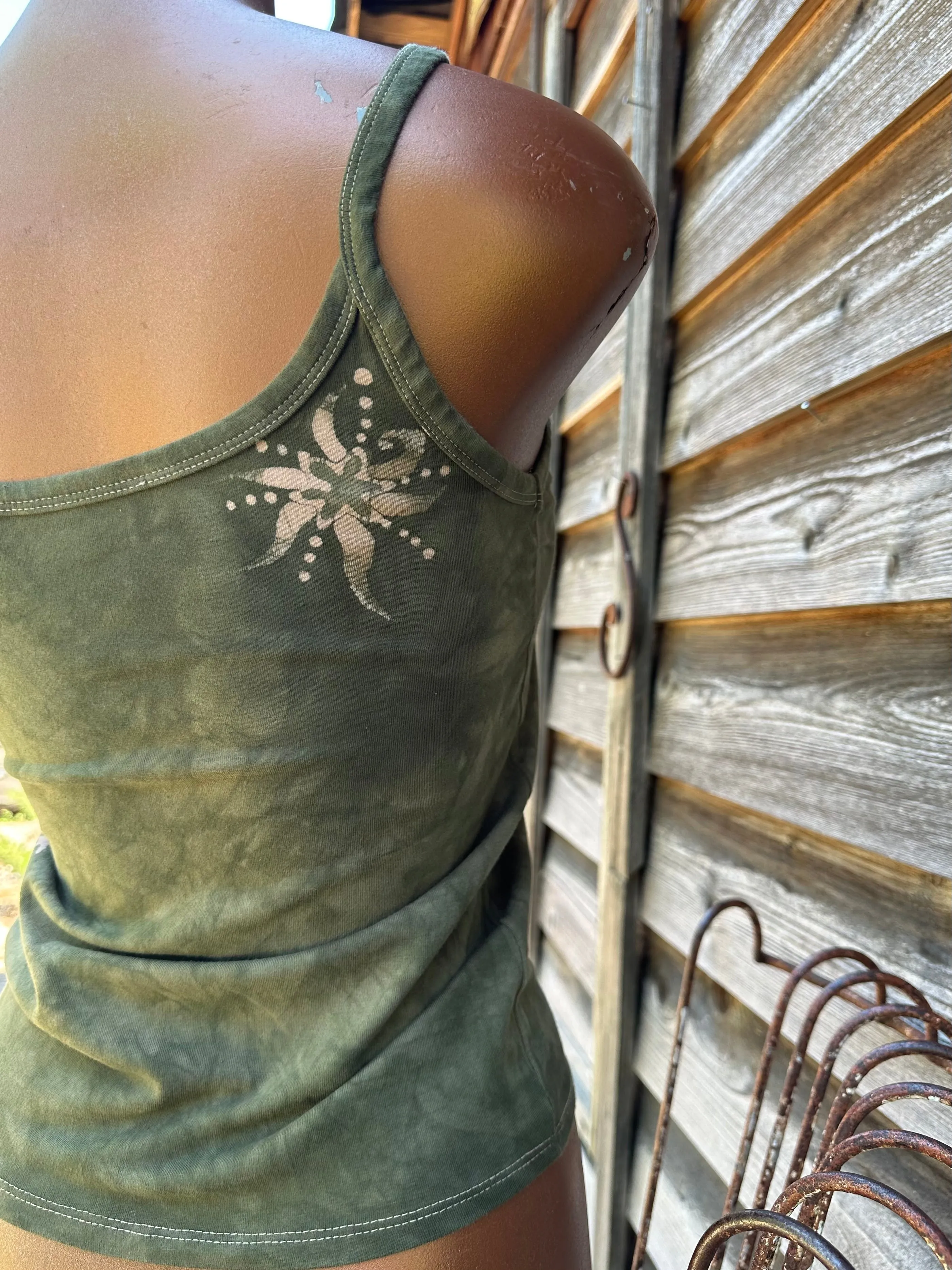 Sage Moon Hand Painted Batikwalla Tank Top