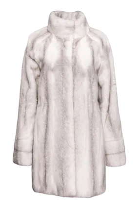 Sapphire Cross Let-Out Mid-Length Mink Fur Coat