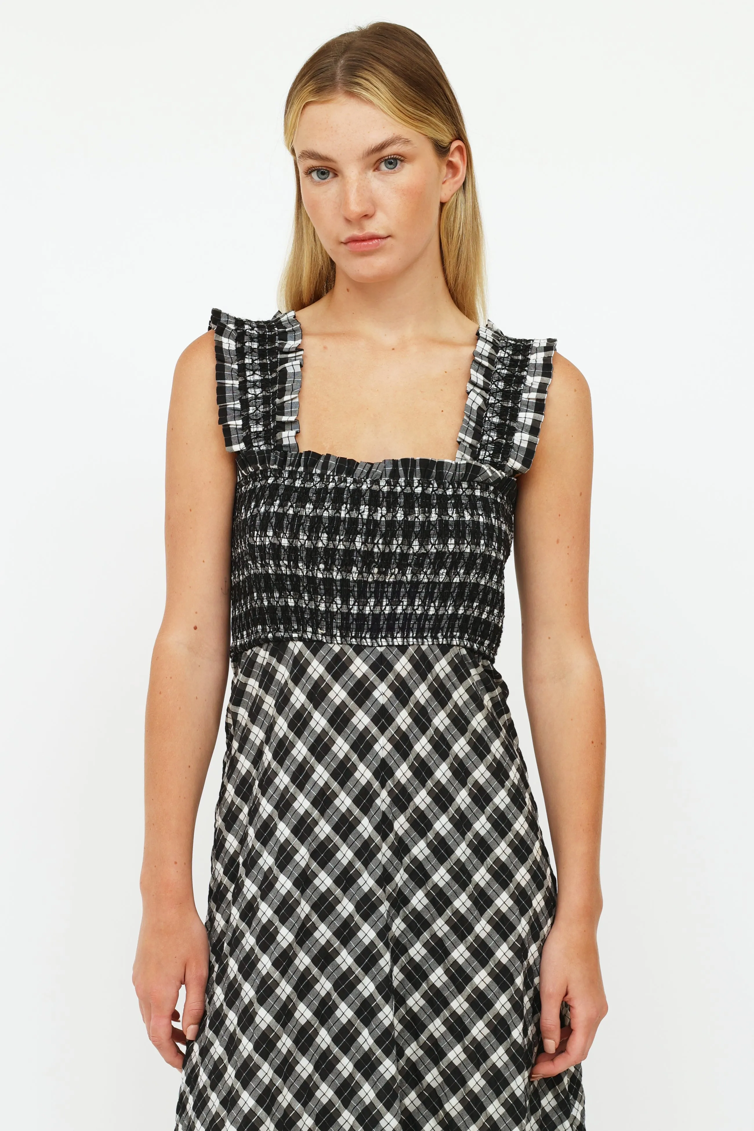 Seersucker Check Dress