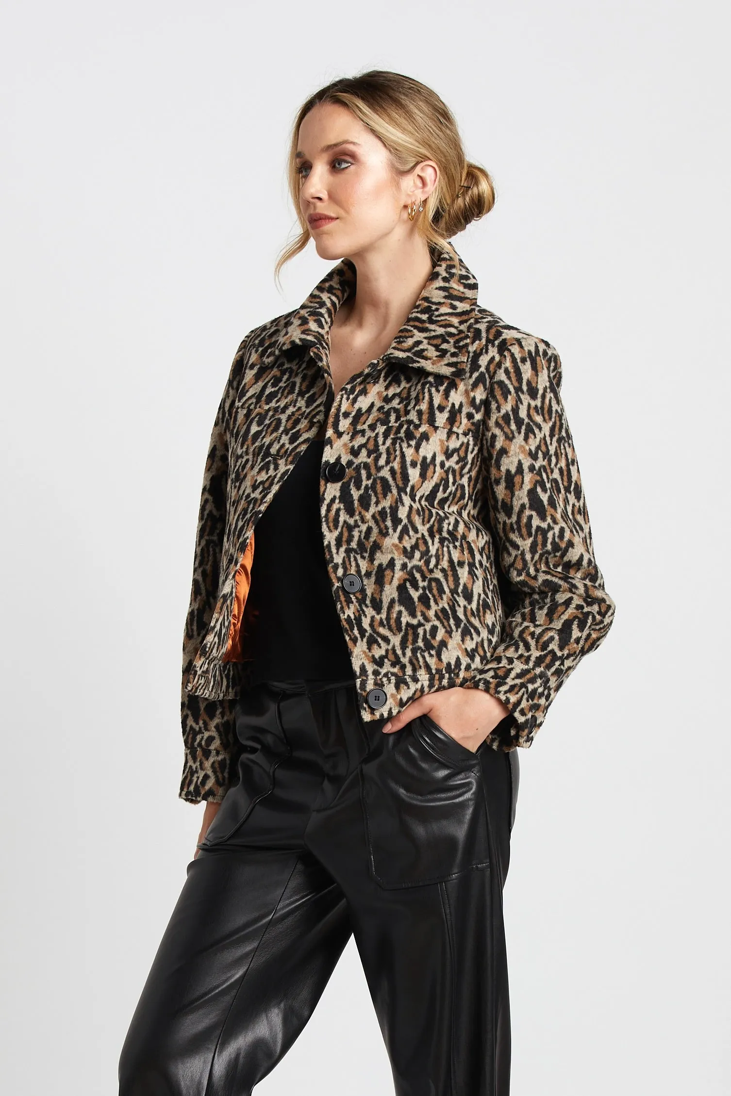 Selena Short Leopard Jacket