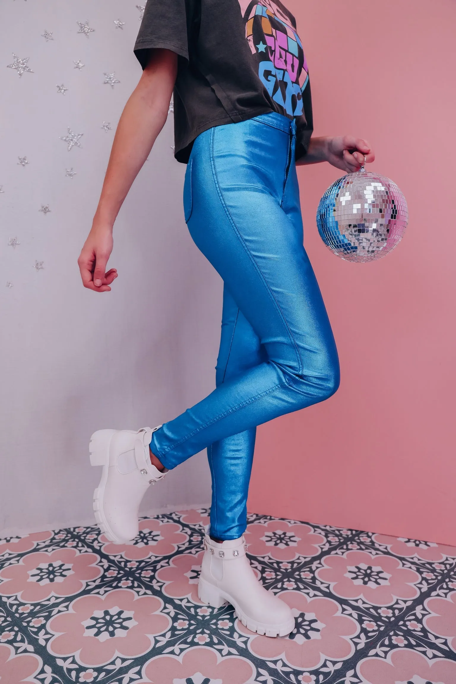 Shimmer And Shine Skinny Pants - Turquoise