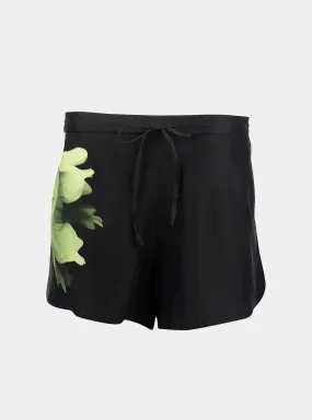 Silk Dreamscape Shorts Black Flower