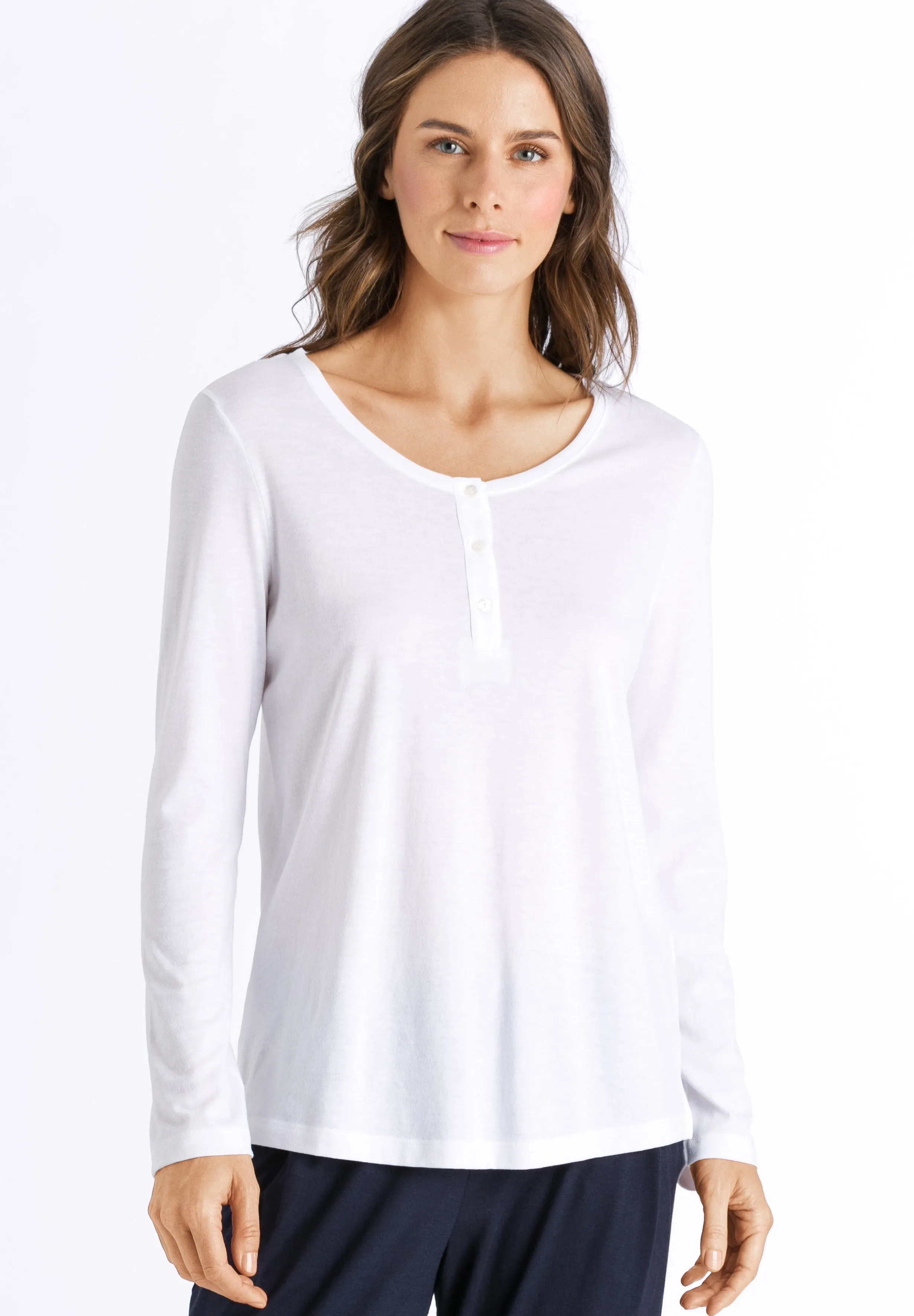 Sleep And Lounge Relaxed Henley Top | White 77610-101