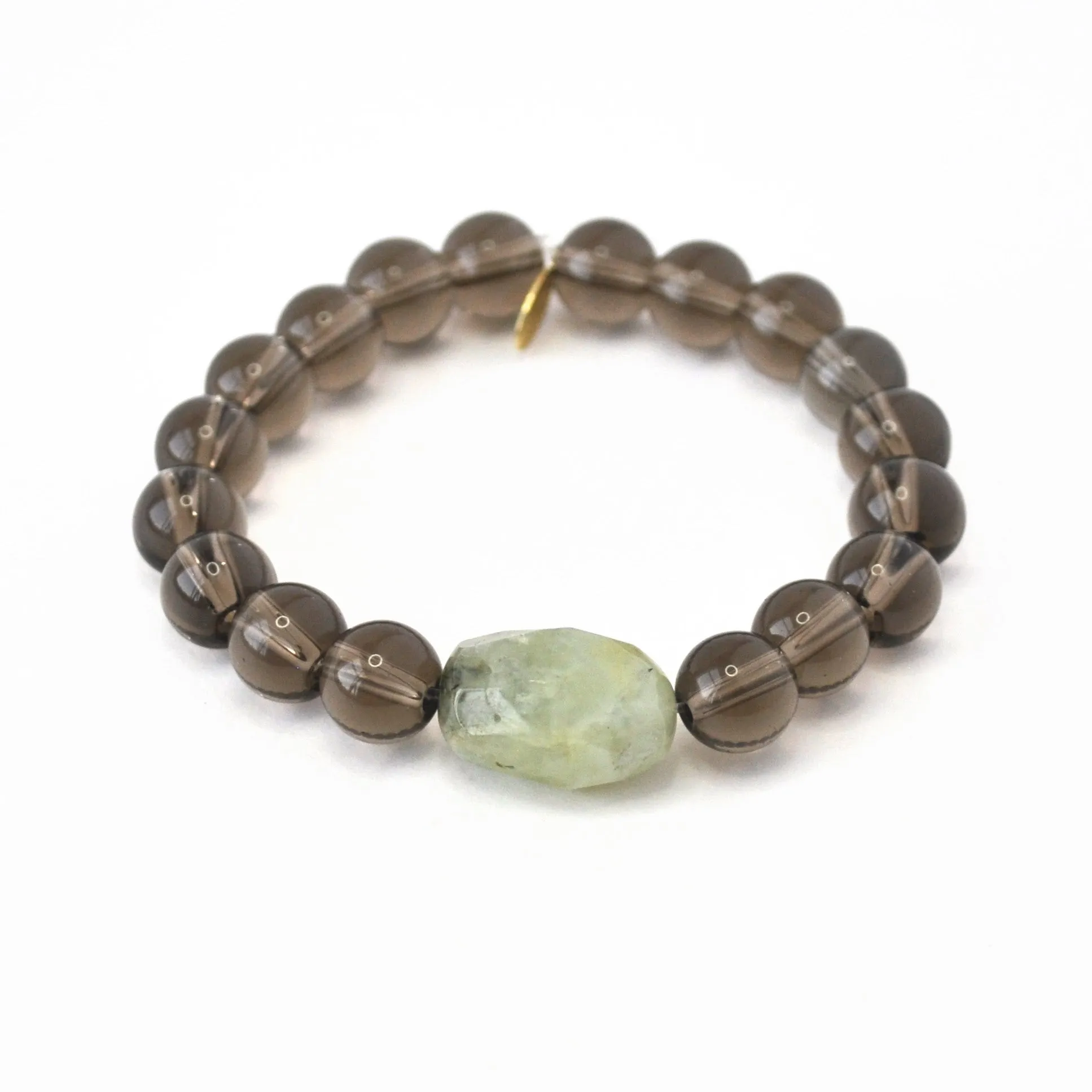 Smoky Quartz Crystal Bracelet | Prehnite