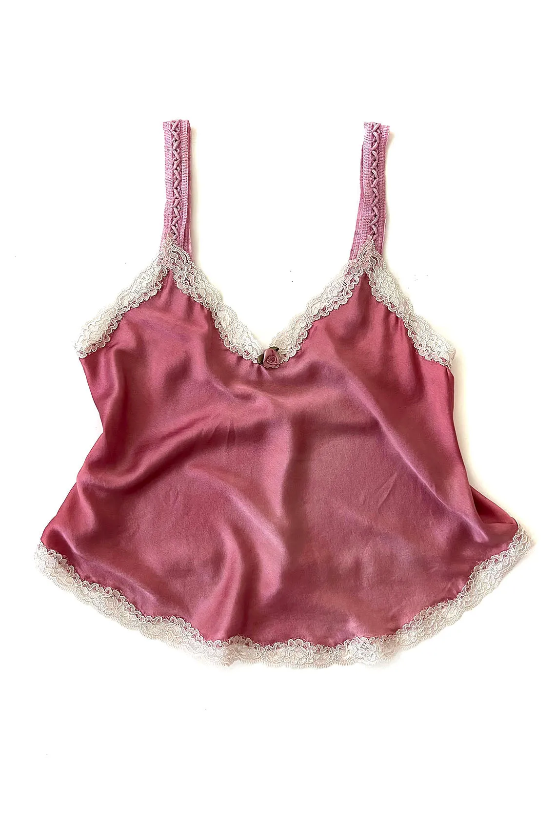 Sonnet Camisole in Rose Silk Charmeuse