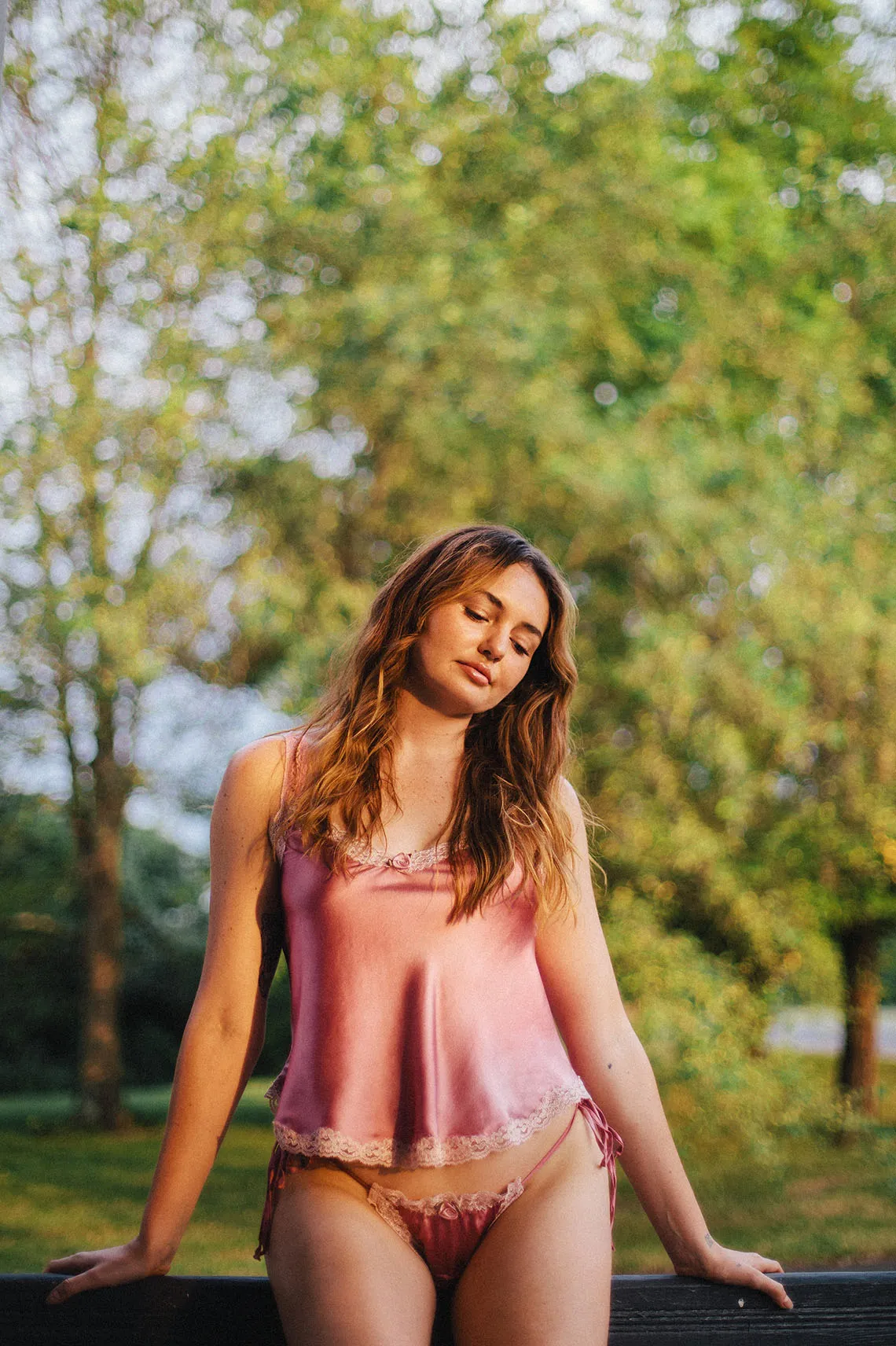 Sonnet Camisole in Rose Silk Charmeuse