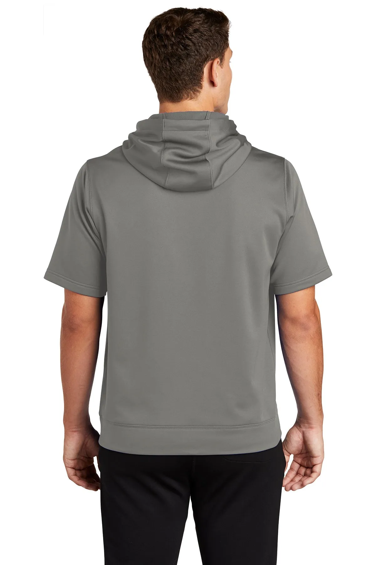 Sport-Tek Sport-Wick Fleece Short Sleeve Hooded Custom Pullovers, Dark Smoke Grey