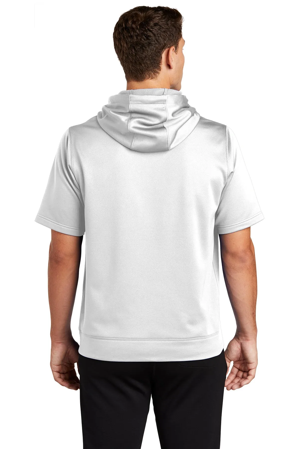 Sport-Tek Sport-Wick Fleece Short Sleeve Hooded Custom Pullovers, White