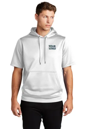 Sport-Tek Sport-Wick Fleece Short Sleeve Hooded Custom Pullovers, White