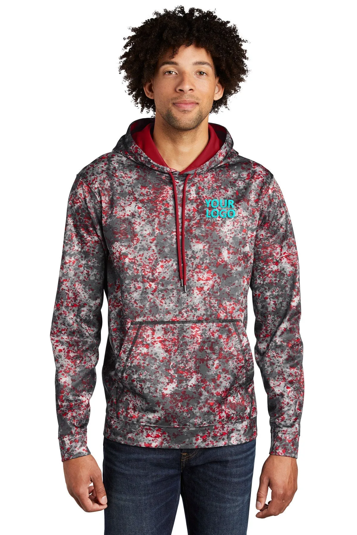 Sport-Tek Sport-Wick Mineral Freeze Fleece Customized Hooded Pullovers, Deep Red